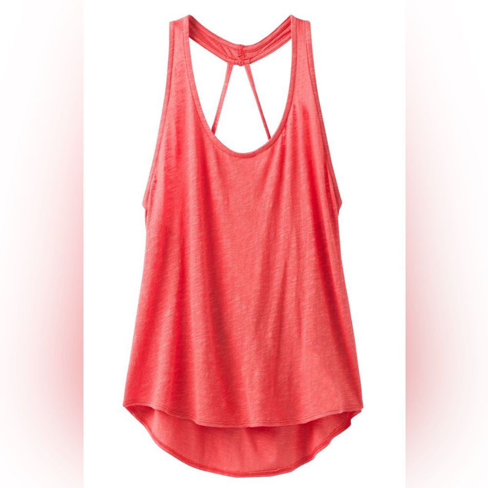 PrAna‎ Glenna Tank Top Summer Red Orange Strappy Back Athletic Yoga Size Medium